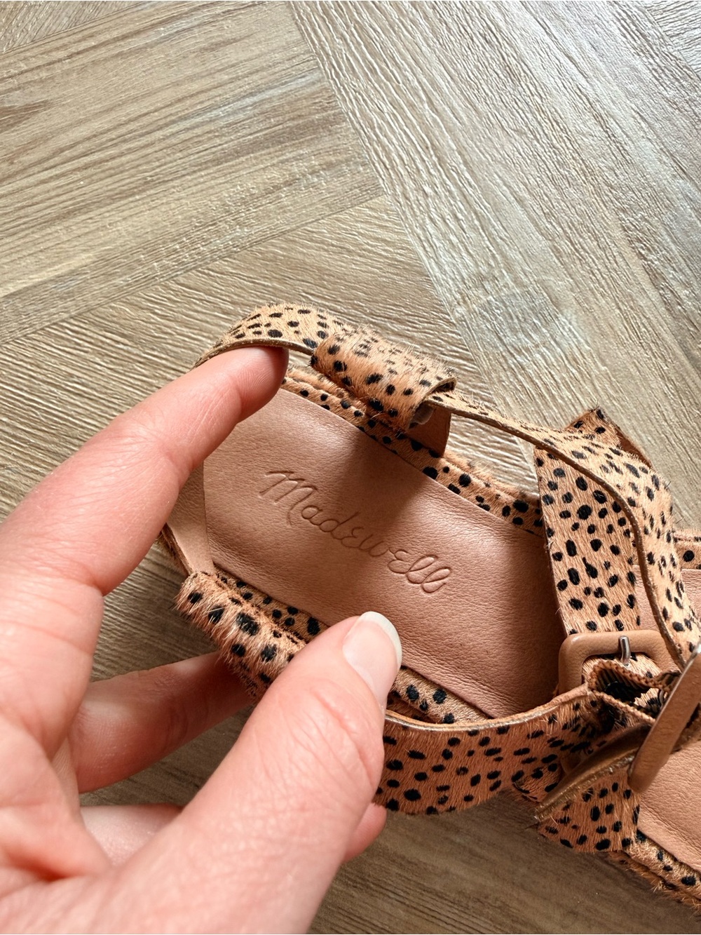 Madewell Robin Platform Sandals Spotted Calf Hair Animal Print 6 - Picture 3 of 7